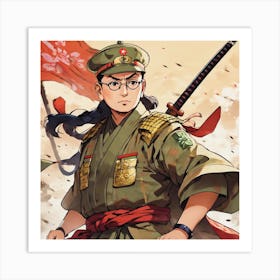 Netaji Subhash Chandra Bose as a Samurai 2 Art Print