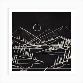 Line Wild Landscape 1 Art Print