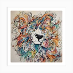 Lion painting drawings Art Print