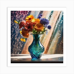 Flowers In A Blue Vase 1 Art Print