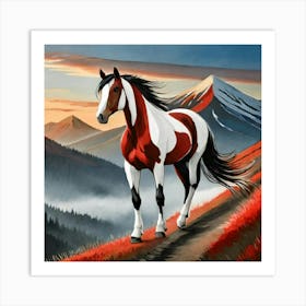 Horse In The Mountains 6 Art Print