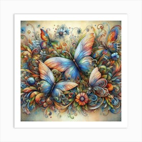 Colorful Butterflies 2 Art Print