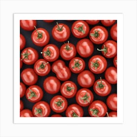 Red Tomatoes On Black Background 2 Art Print