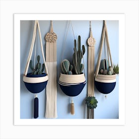 Cactus Hanging Planters Art Print