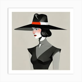 Woman in a Hat 10 Art Print