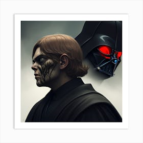 The struggle between Anakin and Vader Art Print