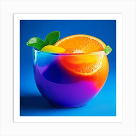 Colorful Bowl Of Oranges Art Print