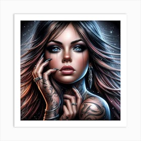 Tattooed Girl 3 Art Print