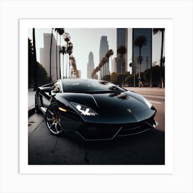 Black Lamborghini Art Print