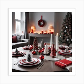 Christmas Table Setting 17 Art Print