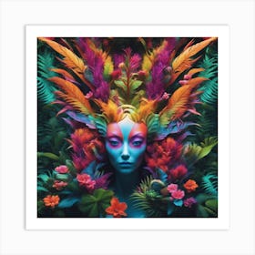 Imagination, Trippy, Synesthesia, Ultraneonenergypunk, Unique Alien Creatures With Faces That Looks (5) Art Print