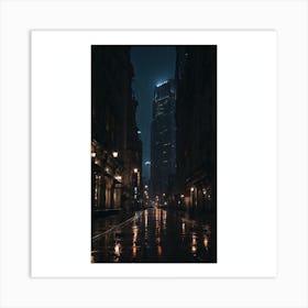 Rainy Night In The City Art Print