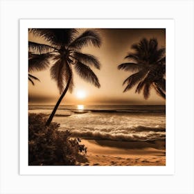 Sunset At The Beach 368 Art Print