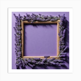 Lavender Frame On Purple Background 7 Art Print