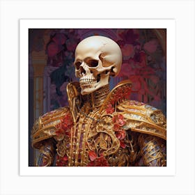 Skeleton In Gold Art Print