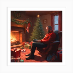 Christmas In The Living Room 39 Art Print