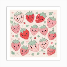 Strawberries Fruits Art Print