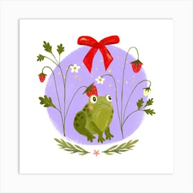 Froggie and Strawbs Art Print