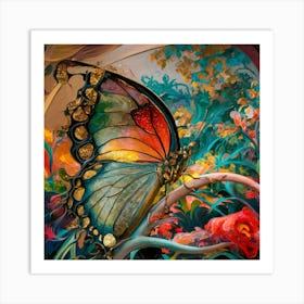 Classical Style Butterfly Painting II Art Print