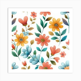 Floral Seamless Pattern Art Print