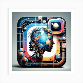 Instagram Icon Of Global AI Women Art Print