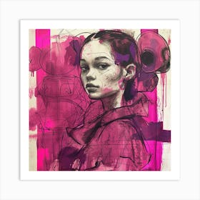 Girl In Pink Art Print