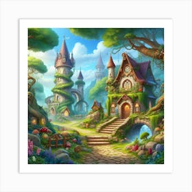 Fairytale Castle In The Forest Art Print