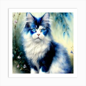 Blue Cat Art Print