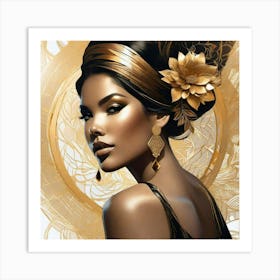 Gold And Black 2 Art Print