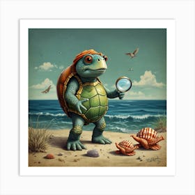 Turtle On The Beach 4 Art Print