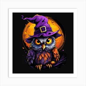 Halloween Owl 11 Art Print