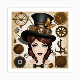 Steampunk Girl 9 Art Print