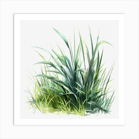 Watercolor-Spring-Grass-Clipart.22 Art Print