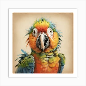 Colorful Parrot 43 Art Print