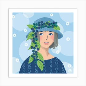 Blueberry Dream Girl Art Print