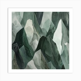 Japanese Watercolour Of Mount Amakarazi 5 Art Print