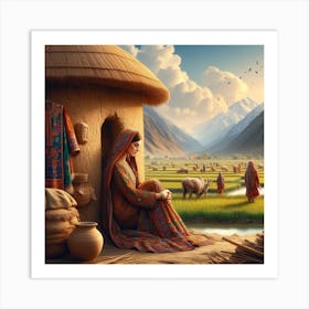 village woman Art Print