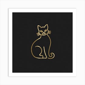 Cat - Gold Foil Art Print