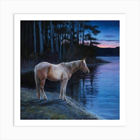 Horse By The Water 5 Art Print