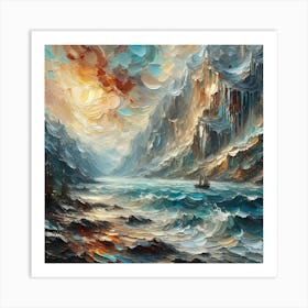 Sunset On The Sea Art Print