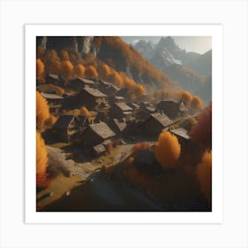 Autumn Village 64 Art Print