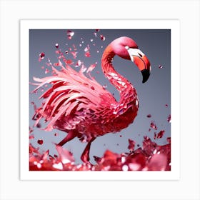 Red glass in a Flamingo shape Art Print