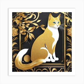 Gold Cat Art Print