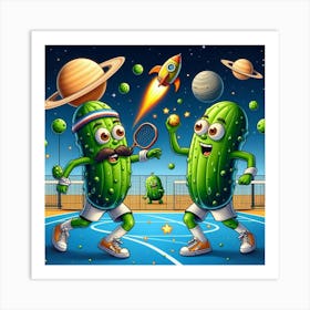 Space Pickleball 2 Art Print