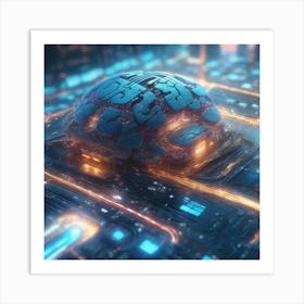 Futuristic Brain 22 Art Print