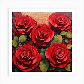 Op Art, Red roses Art Print