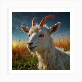 Goat With Horns 2 Art Print