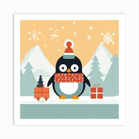 Christmas Penguin Art Print