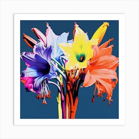 Andy Warhol Style Pop Art Flowers Lily 2 Square Art Print