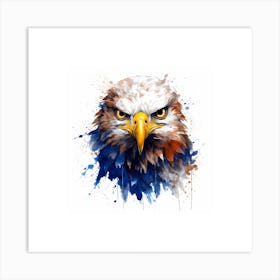 Eagle Head With Ink Splash Effect 1 Art Print